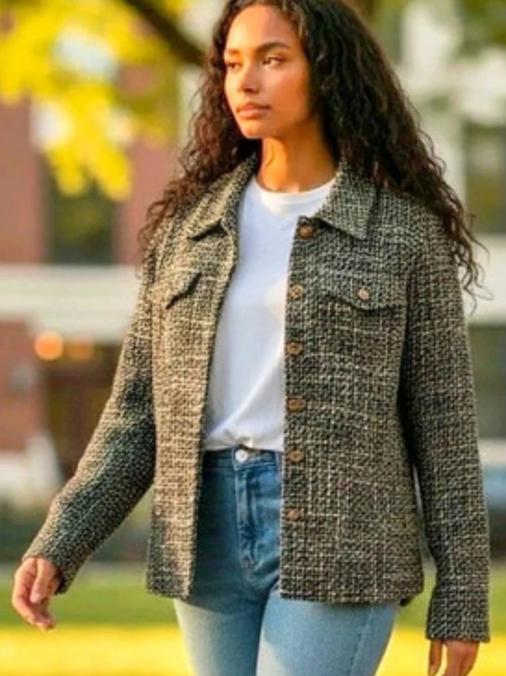 Orvis Chic Tweed Blazer in Black & White Size 6 Like New